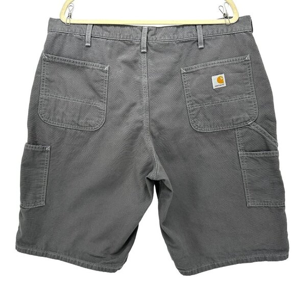 Carhartt Canvas Gray Flat Front Utility Shorts Mens 40 - Picture 2 of 4